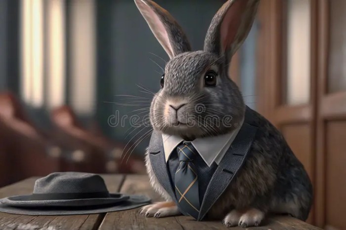 Adorable rabbit business class